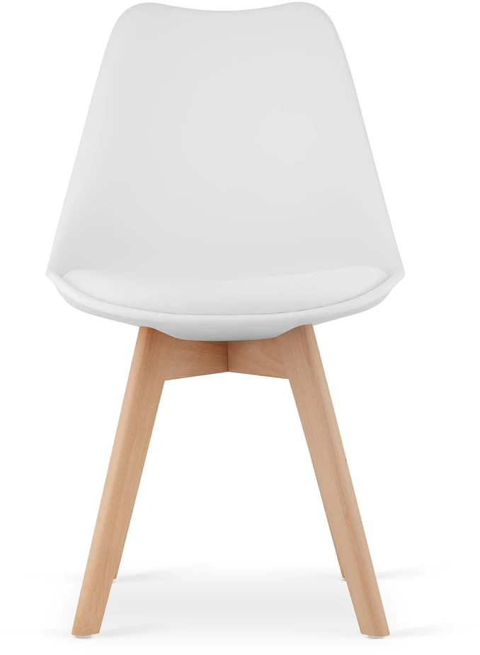 Leobert Kėdė MARK su buko medienos kojomis, balta, 82 × 49 cm