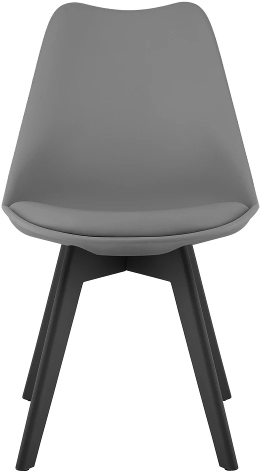 Leobert Kėdė MARK su eko odos pagalvėle, grafitinė, 82 cm, 2 vnt.