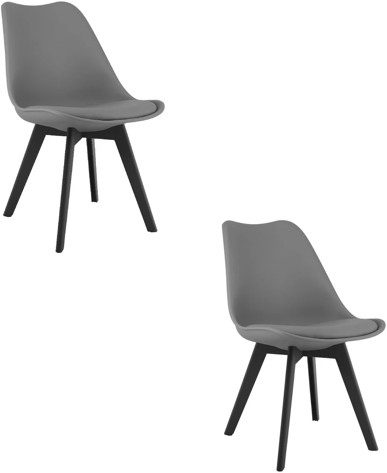Leobert Kėdė MARK su eko odos pagalvėle, grafitinė, 82 cm, 2 vnt.
