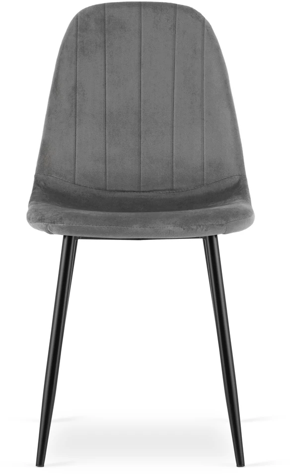 Kėdė PADVA, aksominė, tamsiai pilka / juoda, 87 × 44,5 × 53 cm, 3 vnt.