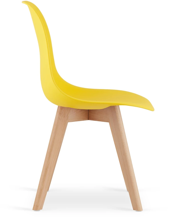 Valora Kėdė su buko medienos kojomis, geltona, 80 × 46 × 54,5 cm