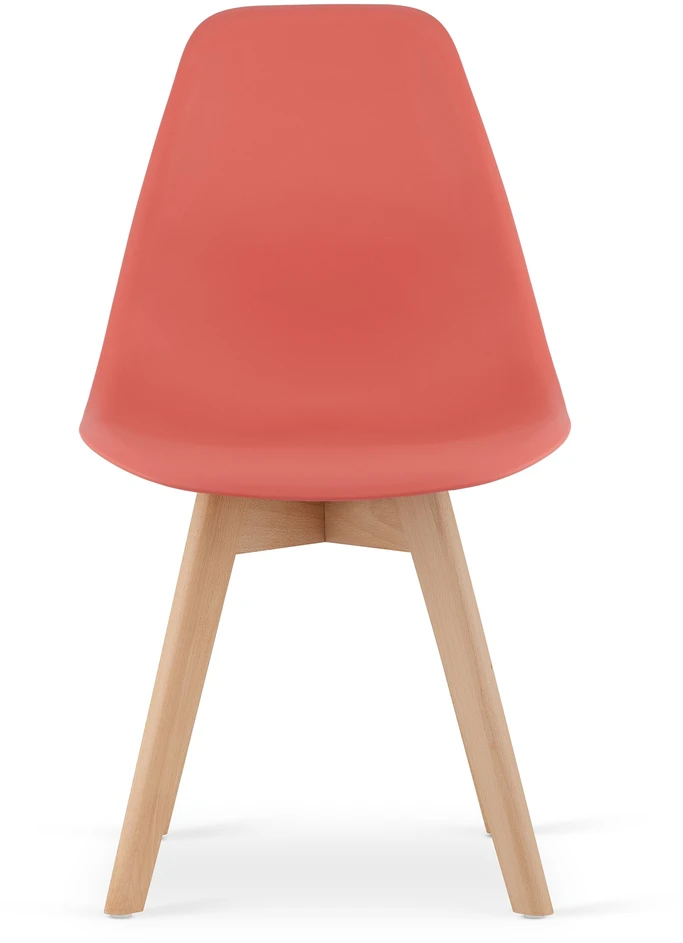 Leobert Kėdė su buko medienos kojomis ir polipropileno sėdyne, cinoberio spalvos, 80 × 46 × 54,5 cm, 3 vnt.