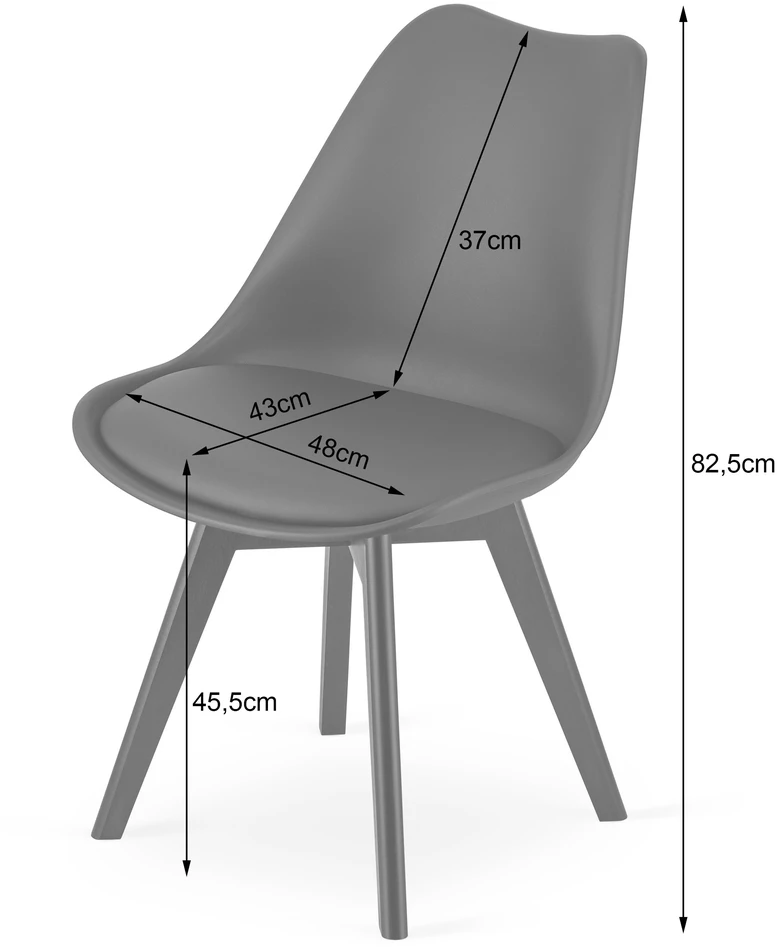 Leobert Kėdė su ekoodos pagalvėle, grafitinė, 82 × 49 cm