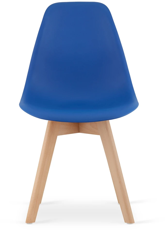 Valora Kėdė su polipropileno sėdyne ir buko kojomis, mėlyna, 80 × 46 × 54,5 cm