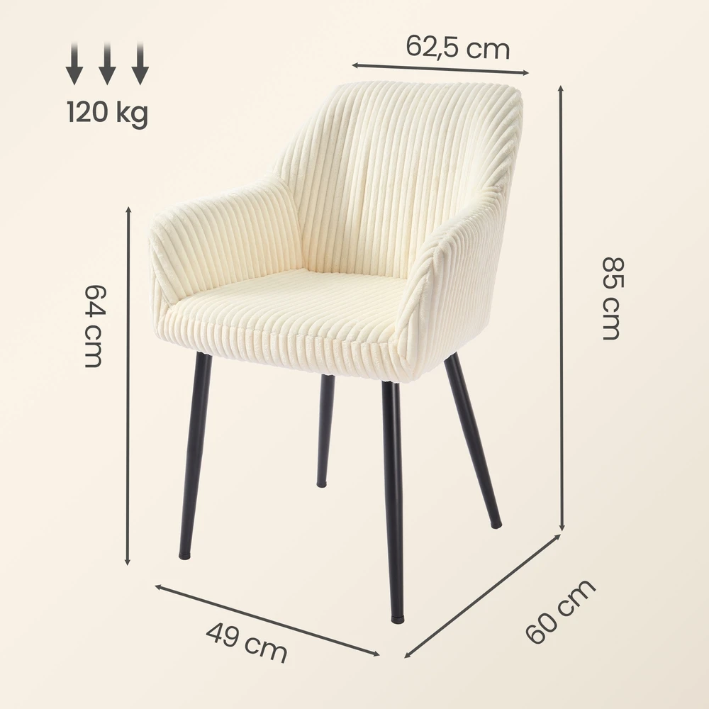 Songmics Kėdė su porankiais 60 x 62.5 x 85 cm