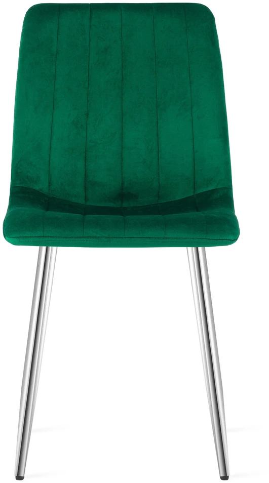 Kėdė su veliūriniu apmušalu ir chromuotomis kojomis, žalia, 86 cm, 4 vnt.