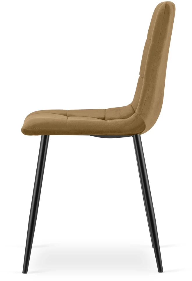 Leobert Kėdė su veliūriniu apmušalu ir metalinėmis kojomis, ruda, 87 × 44,5 × 50,5 cm, 4 vnt.