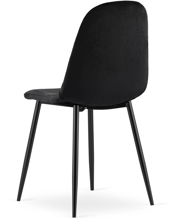 Leobert Kėdė su veliūriniu apmušalu ir metalinėmis kojomis, juoda, 87,5 × 44,5 × 50,5 cm, 3 vnt.
