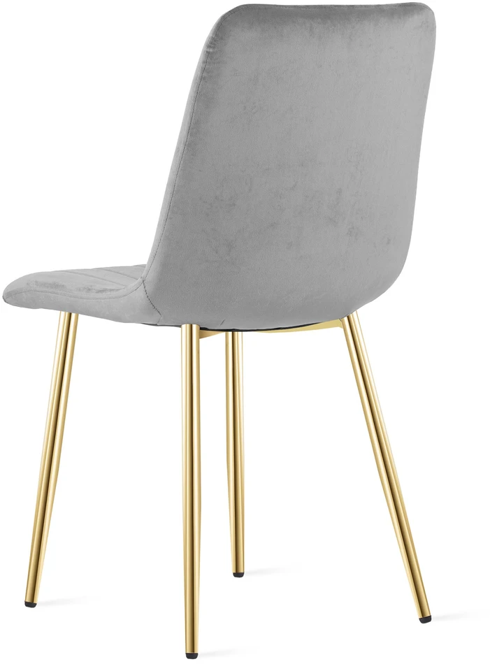 Kėdė su veliūriniu apmušalu ir metalinėmis kojomis, šviesiai pilka, 86 cm