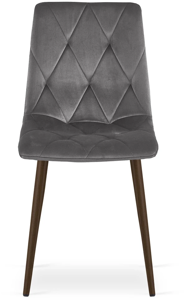 Kėdė su veliūriniu sėdimu paviršiumi ir metalinėmis kojomis, tamsiai pilka, 87 × 44 × 54,5 cm