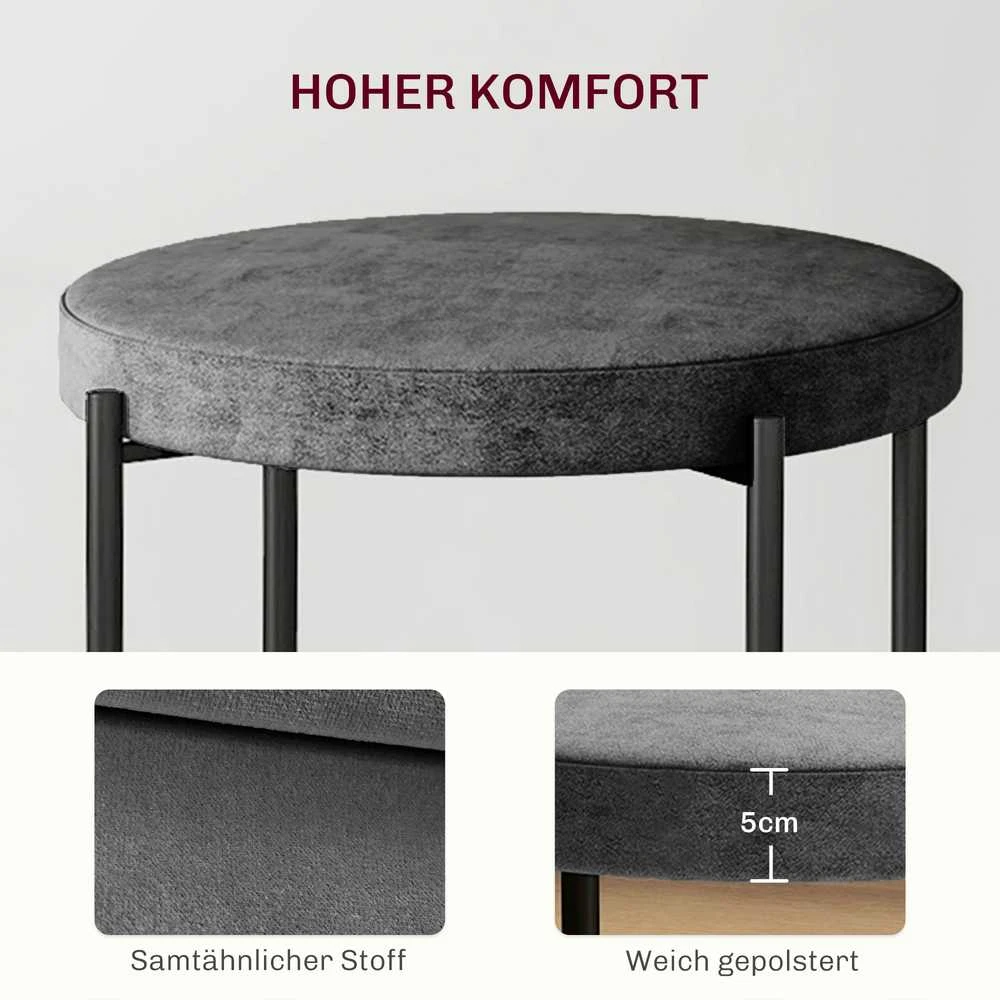 Fotelis HOMCOM 4 valgomojo kėdžių komplektas, sukraunamos valgomojo kėdės, virtuvės kėdė su paminkštinta sėdyne, aksominė išvaizda, kėdė virtuvei, valgomajam | Aosom