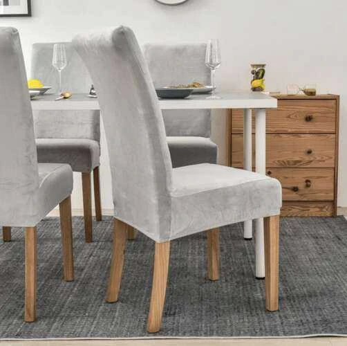Kėdės užvalkalas - pilka velvet Ruhhy 22979
