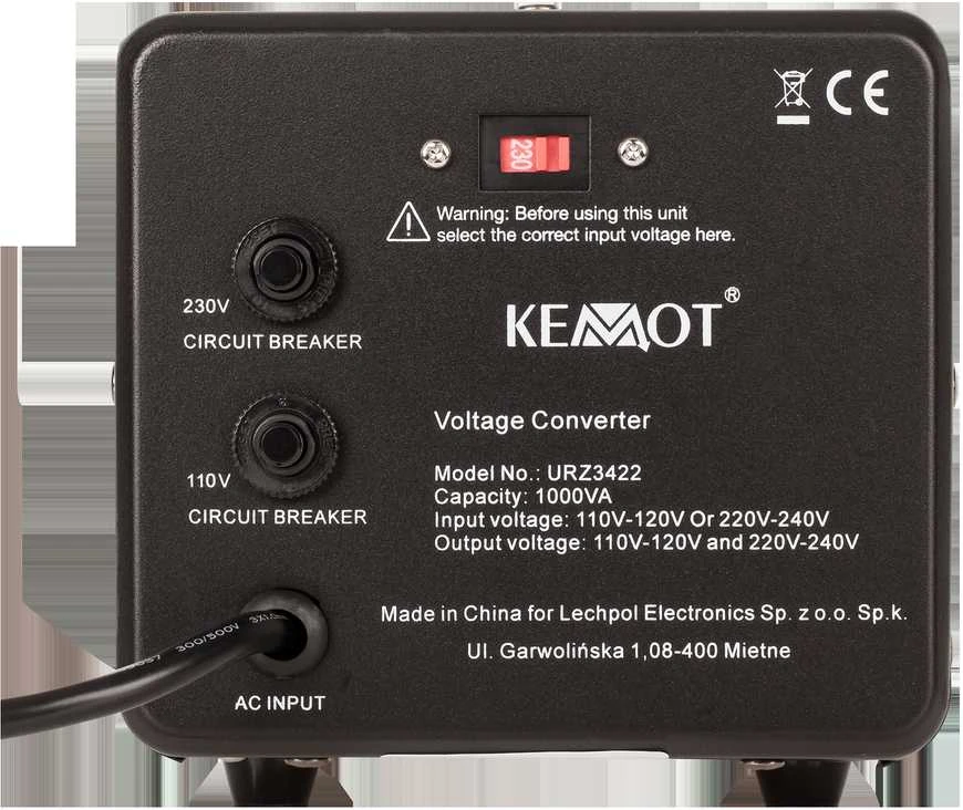 Kemot Oem Įtampos keitiklis AC/AC iš 230V>115V ir 115V>230V 800W 1000VA