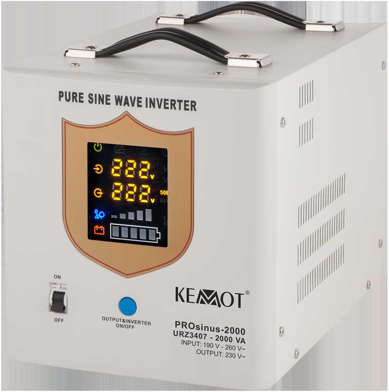 KEMOT PROsinus-2000 nepertraukiamo maitinimo šaltinis su pilna sinusoidė ir įkrovimo funkcija 12V 230V 2000VA 1200W