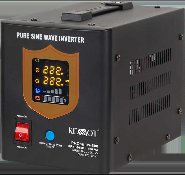 Nepertraukiamo maitinimo šaltinis 300W 12V/230VAC sinusas KEMOT - juodas