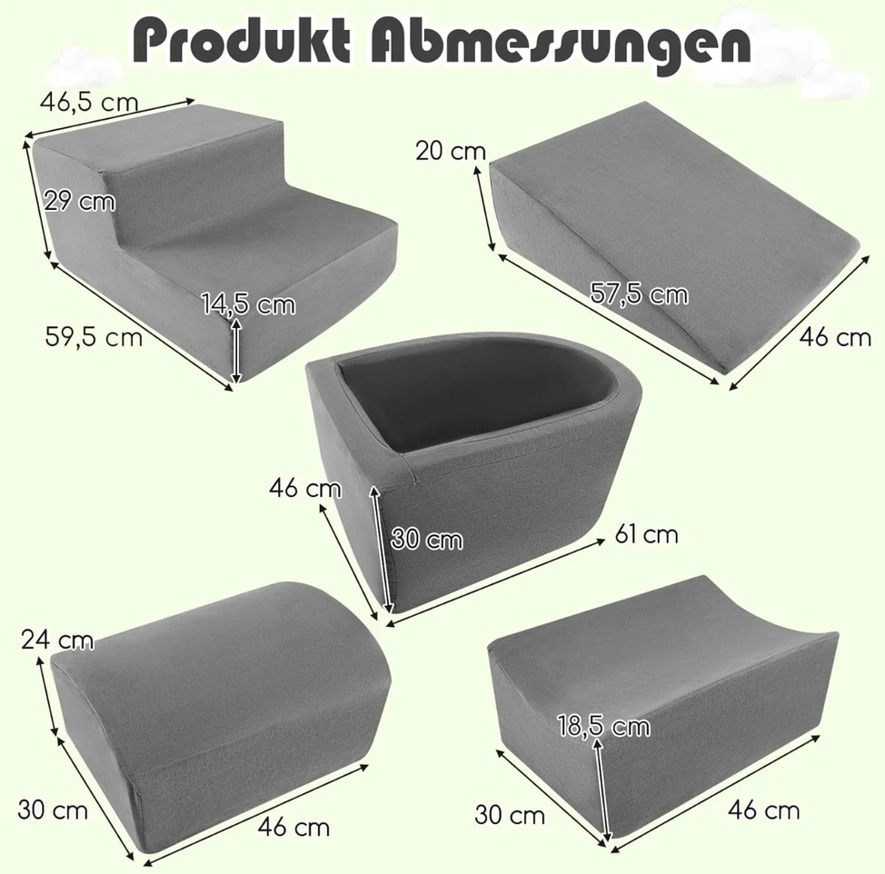Kempininiai blokai pilki 5 vnt.