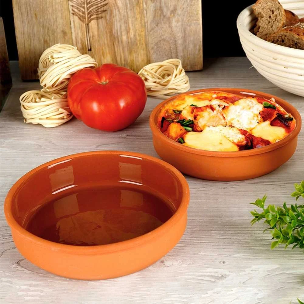 Excellent Houseware Keraminės formelės, 2 vnt., Ø15,5 cm, sudedamos, emaliuotas dugnas, tinka naudoti mikrobangų krosnelėje