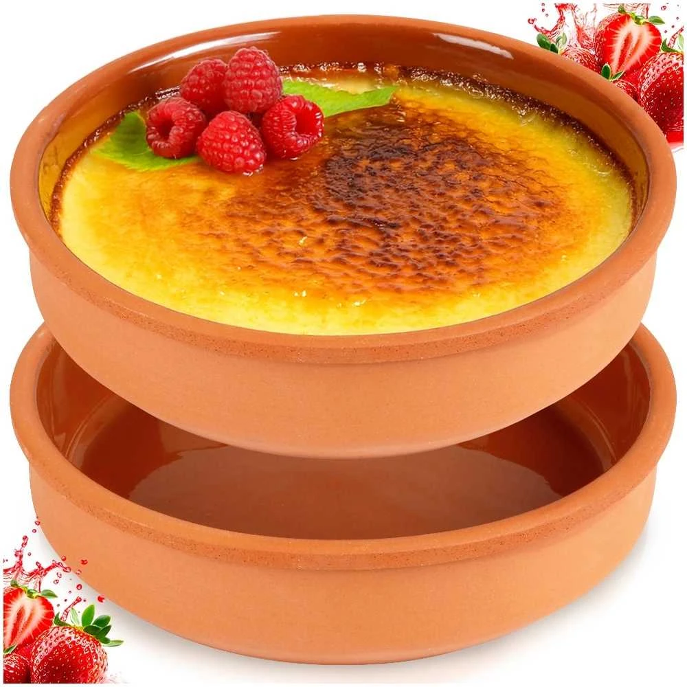 Excellent Houseware Keraminės formelės, 2 vnt., Ø15,5 cm, sudedamos, emaliuotas dugnas, tinka naudoti mikrobangų krosnelėje