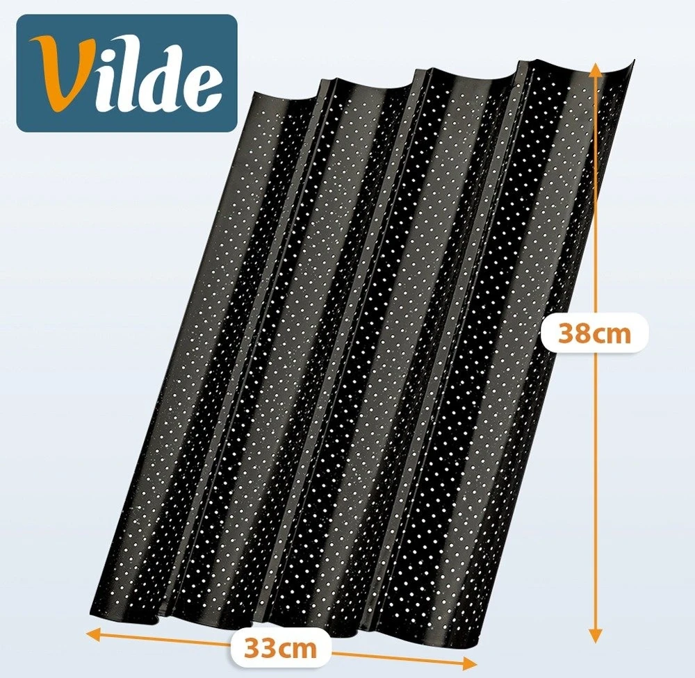 Kepimo forma perforuota, su nepridegančia danga, juoda, 38 × 33 × 2 cm