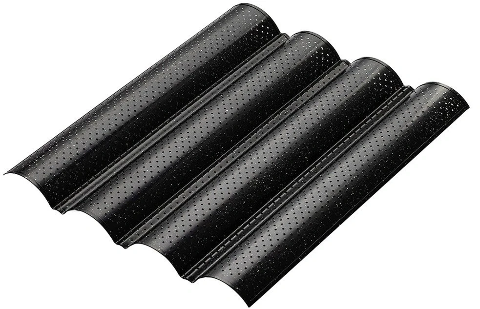 Kepimo forma perforuota, su nepridegančia danga, juoda, 38 × 33 × 2 cm