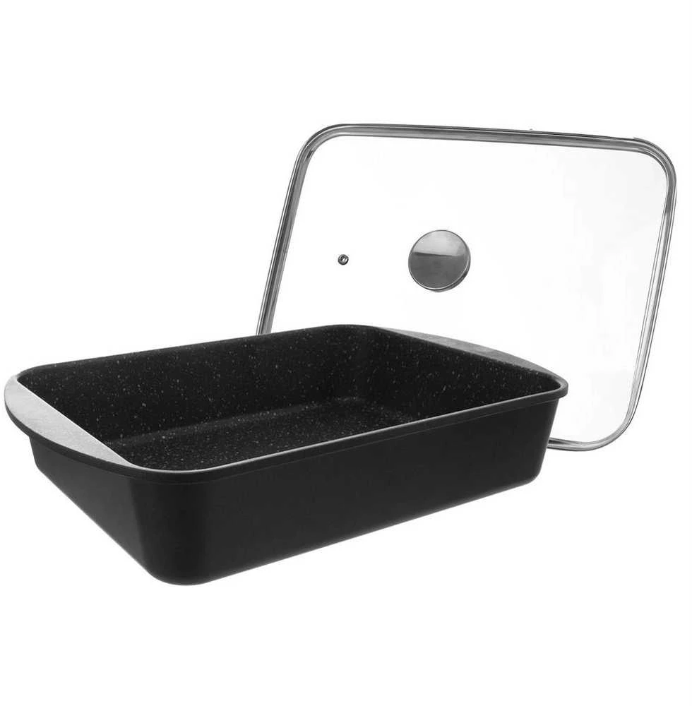 Orion Kepimo indas granitinė su dangčiu stačiakampio formos GRANDE 4,4 l, 35x22,5 cm