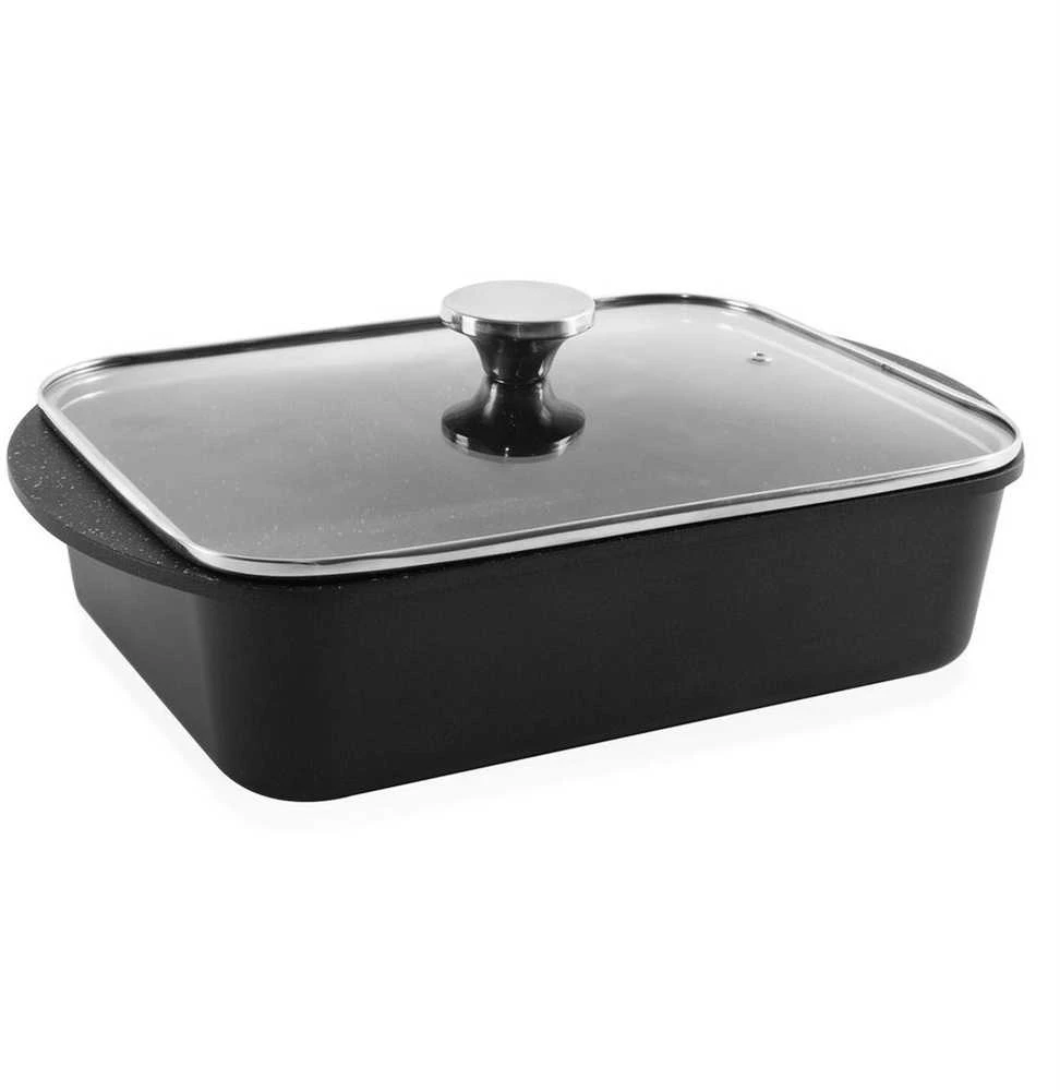 Orion Kepimo indas granitinė su dangčiu stačiakampio formos GRANDE 4,4 l, 35x22,5 cm