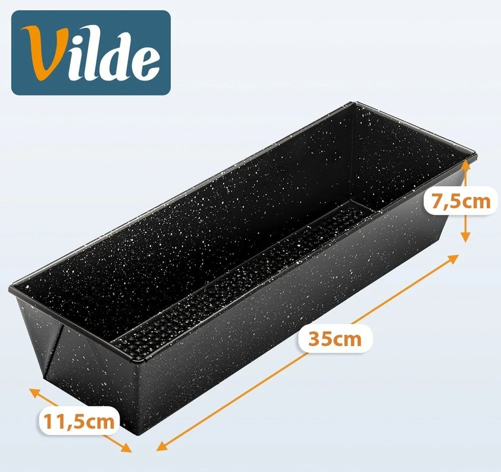 Kepimo forma su granitine danga, juoda, 35 × 11,5 × 7,5 cm