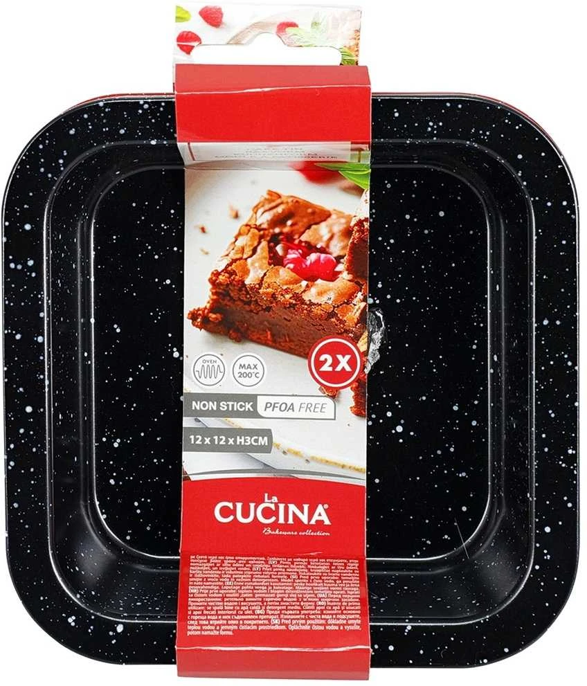 Duka La Cucina Kepimo forma 12x12 cm 2 vnt - Stačiakampis - Tortų forma