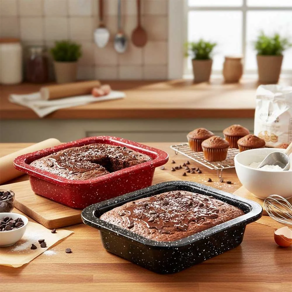 Duka La Cucina Kepimo forma 12x12 cm 2 vnt - Stačiakampis - Tortų forma