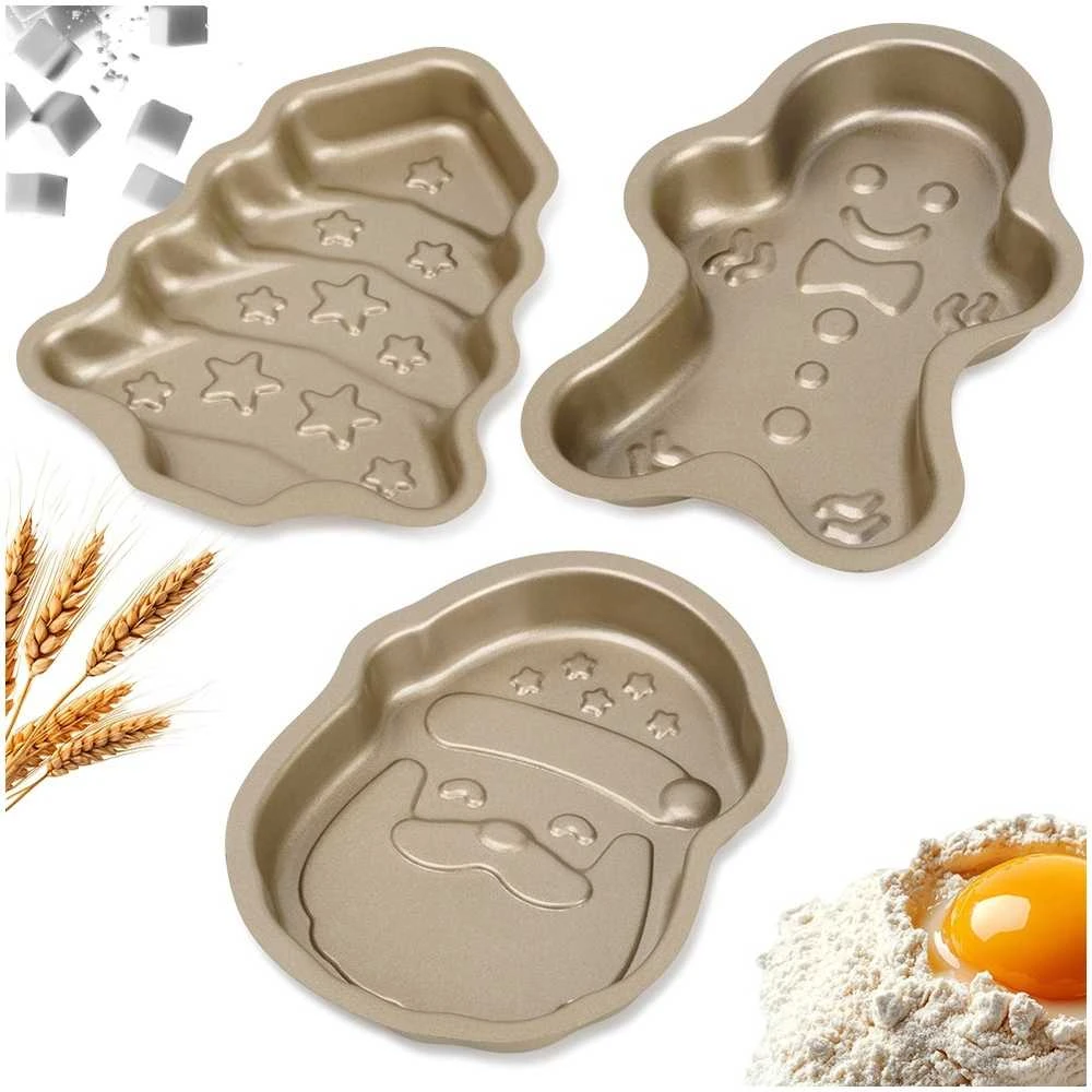La Cucina Kepimo formos 3 vnt - Kalėdiniai motyvai, Santa Claus, imbiero žmogeliukas, Kalėdų eglutė