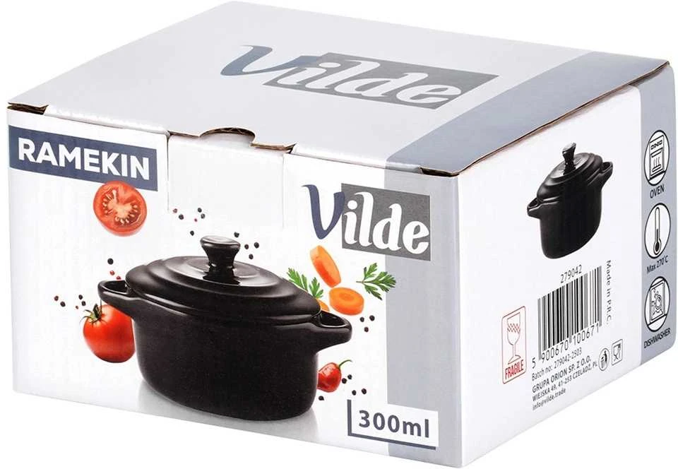Excellent Houseware Kepimo indas su dangčiu 300 ml porcelianinis