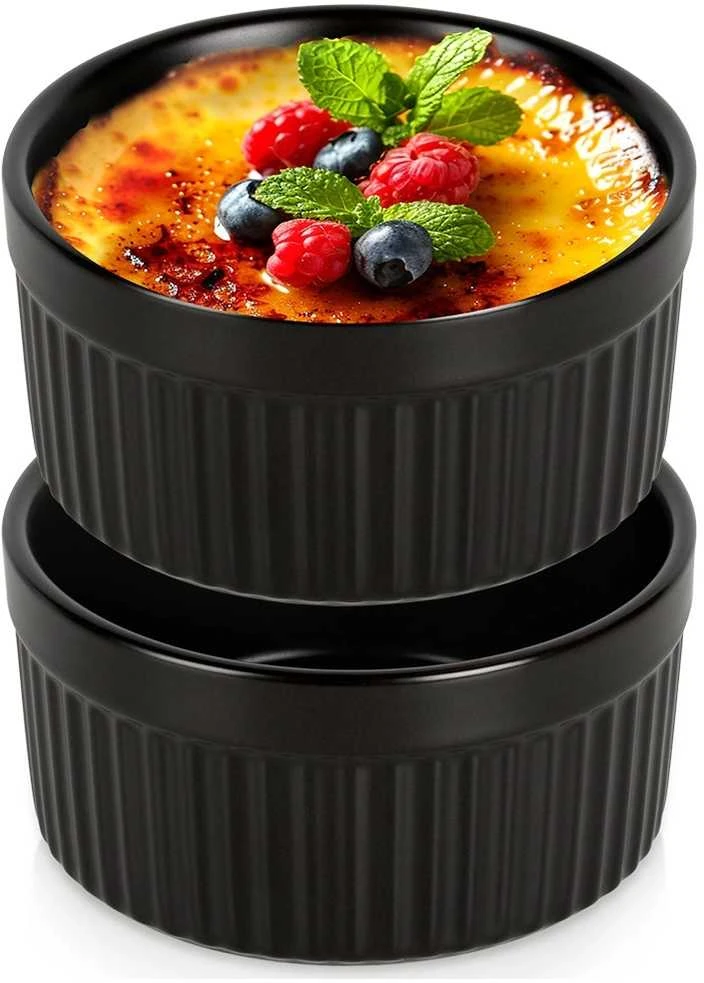 Vilde Kepimo indeliai porcelianiniai juodi 260 ml 2 vnt.