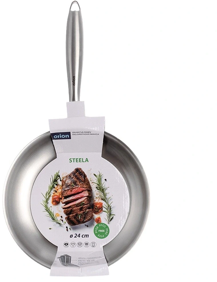 Keptuvė iš trijų sluoksnių nerūdijančio plieno, sidabrinė, Ø 24 cm