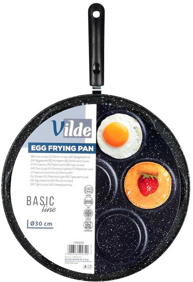Keptuvė kiaušiniams ar blynams Vilde Basic Line 30 cm granitinė 7 skyrių