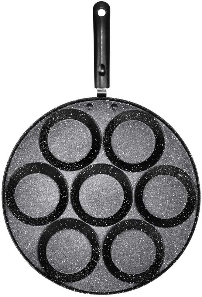 Keptuvė kiaušiniams ar blynams Vilde Basic Line 30 cm granitinė 7 skyrių