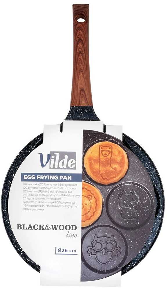 Keptuvė kiaušiniams ir blynams Vilde Juodas&amp;Wood 26 cm