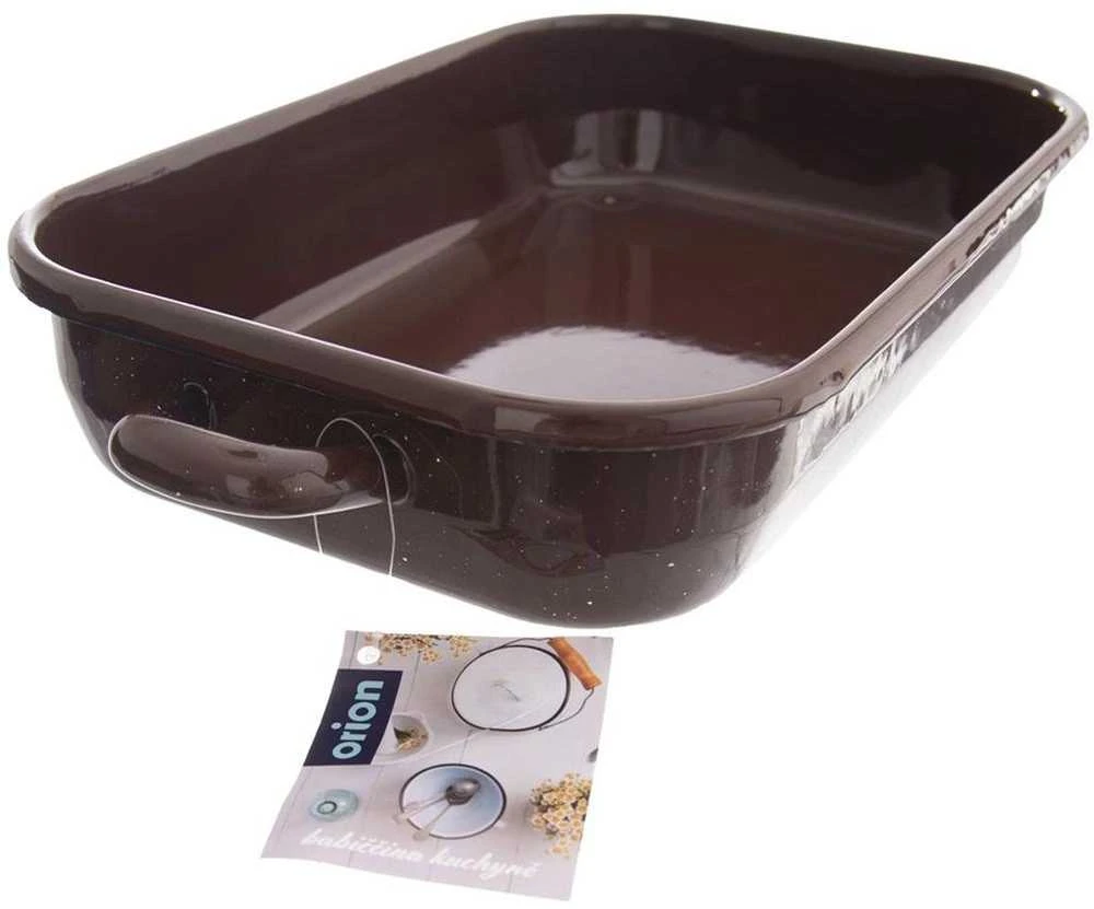 Orion Kepimo indas emaliuota stačiakampio formos BROWN 2,2 l, 34x18,5x6,5 cm
