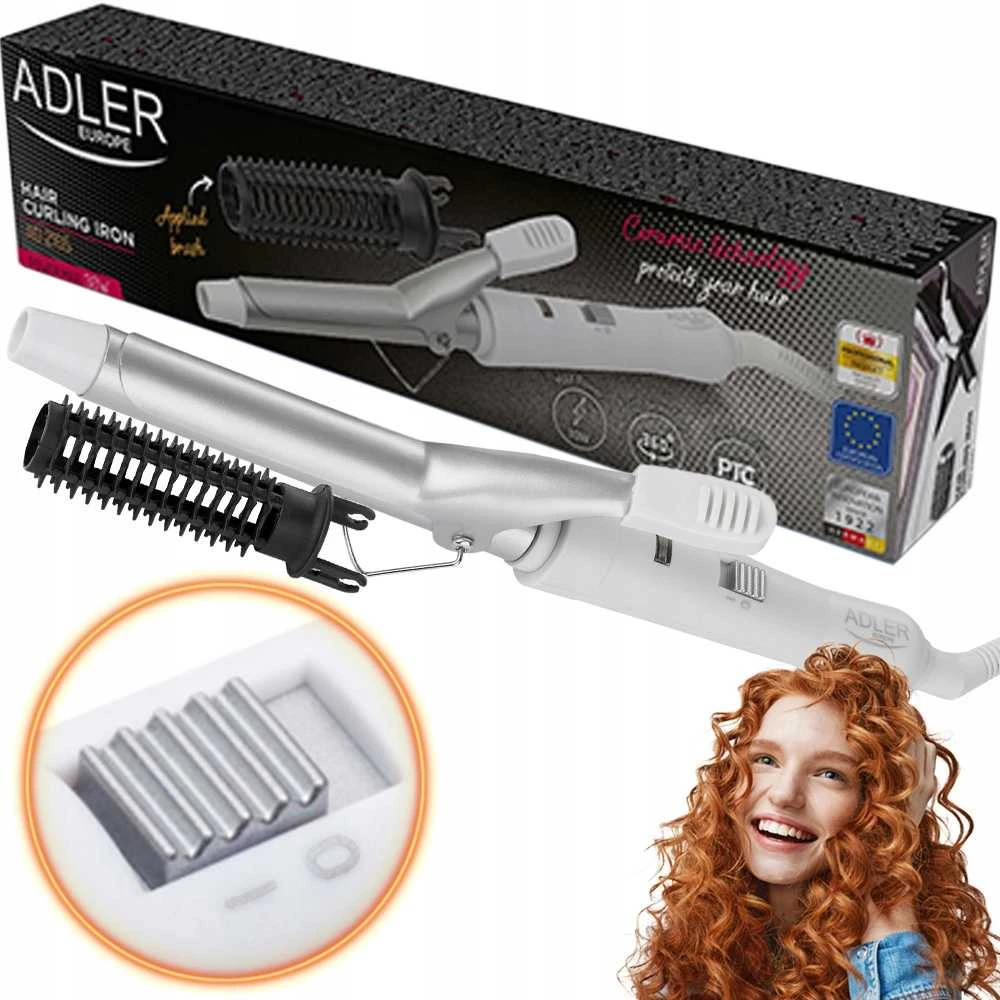 Adler | AD 2105 | Garantija 24 mėn. | Keraminė kaitinimo sistema | Vamzdelio skersmuo 19 mm | Kaitinimo lygių skaičius 1 | 25 W | Baltas