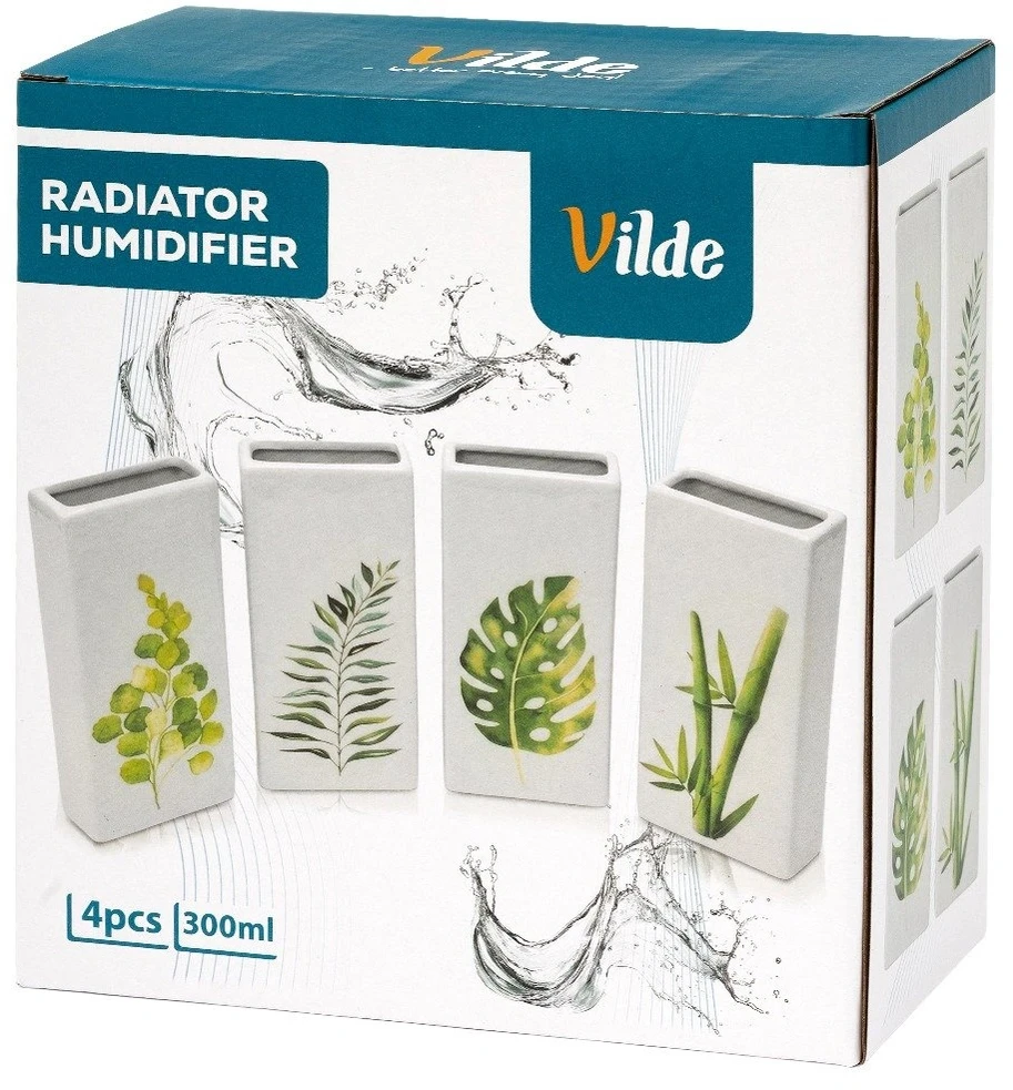 Drėkintuvas Keraminiai oro drėkintuvai radiatoriams, 300 ml, balti, 4 vnt.