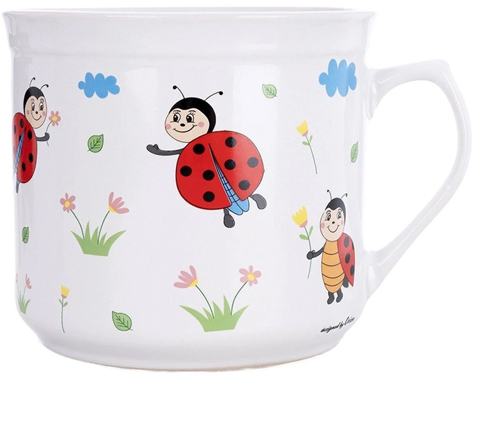 Keraminis puodelis su boružėlių motyvu, 650 ml, įvairiaspalvis, 14 × 11,5 × 10 cm
