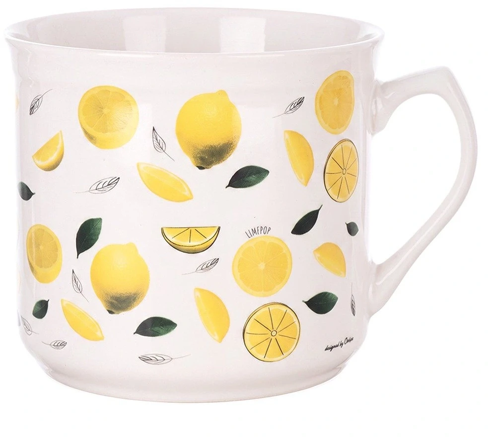 Keraminis puodelis su citrinų motyvu, įvairiaspalvis, 650 ml