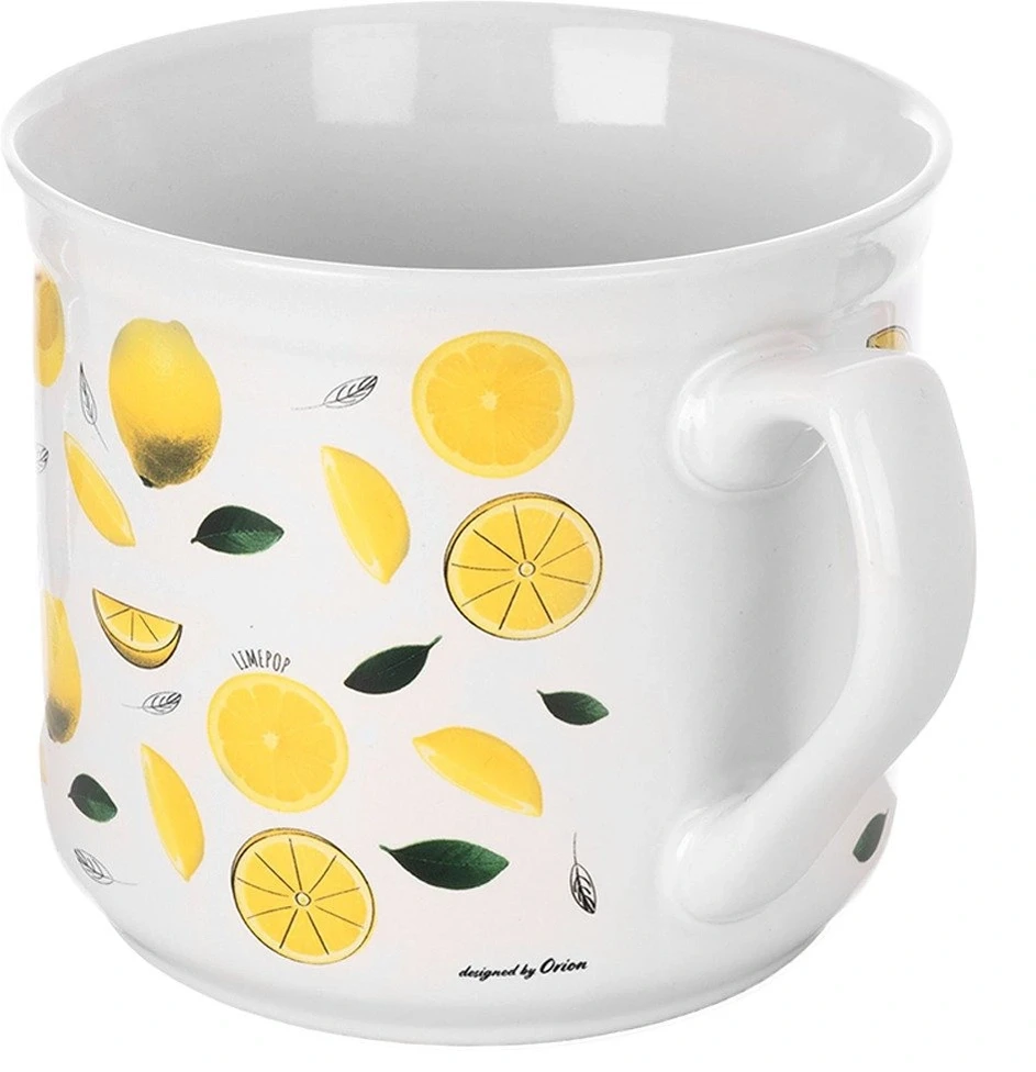 Keraminis puodelis su citrinų motyvu, įvairiaspalvis, 650 ml
