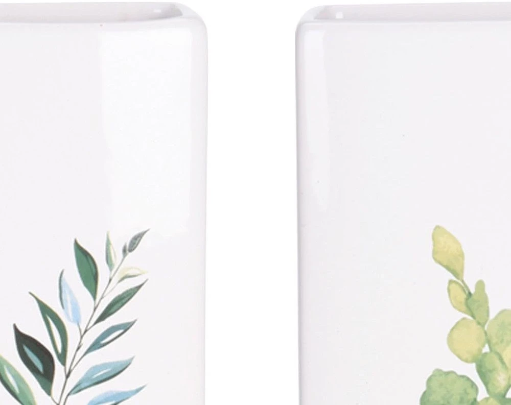 Home Styling Collection Pakabinamas oro drėkintuvas, keraminis, baltos spalvos su augalų motyvais, 300 ml