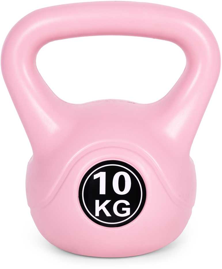 Kettlebell 10 kg, treniruoklis, hantelis, svarmuo, rožinis, ModernHome
