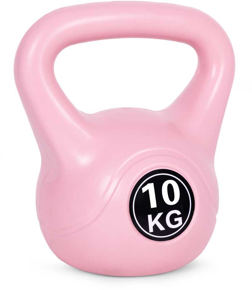 Kettlebell 10 kg, treniruoklis, hantelis, svarmuo, rožinis, ModernHome
