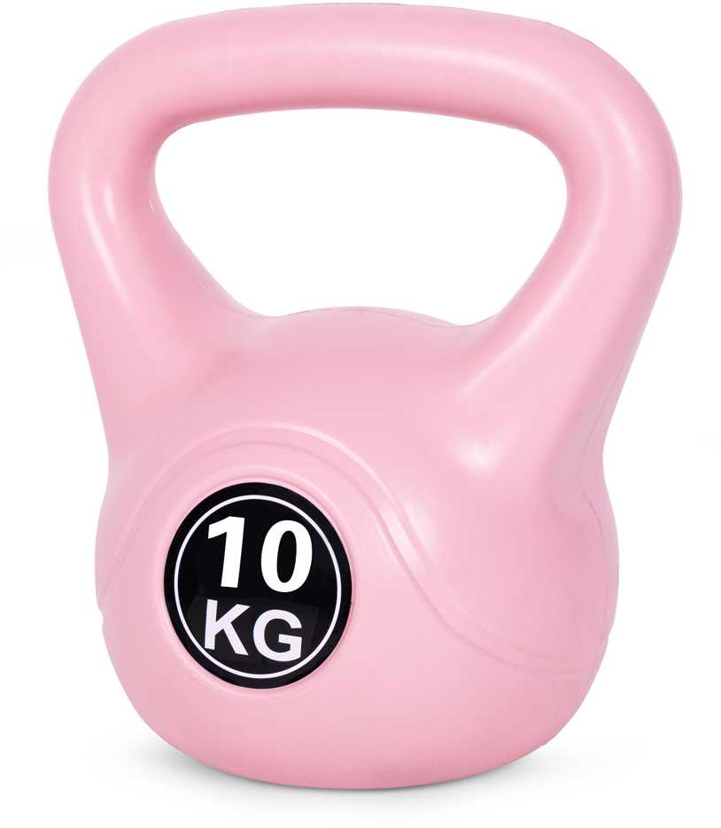 Kettlebell 10 kg, treniruoklis, hantelis, svarmuo, rožinis, ModernHome