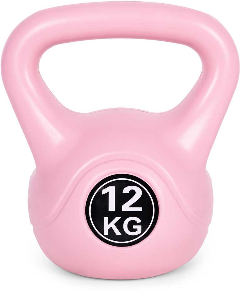 Kettlebell 12 kg, treniruoklis, hantelis, svarmuo, rožinis, ModernHome