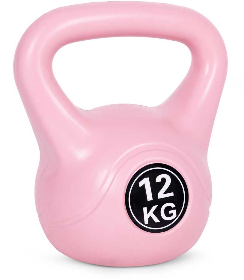 Kettlebell 12 kg, treniruoklis, hantelis, svarmuo, rožinis, ModernHome