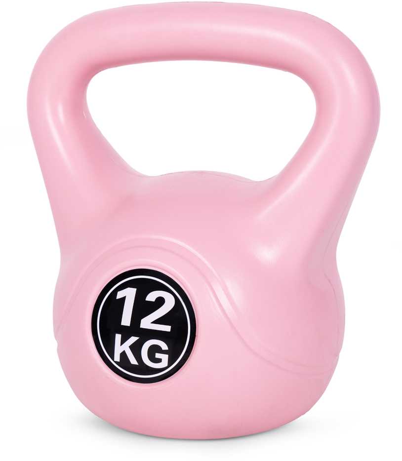 Kettlebell 12 kg, treniruoklis, hantelis, svarmuo, rožinis, ModernHome