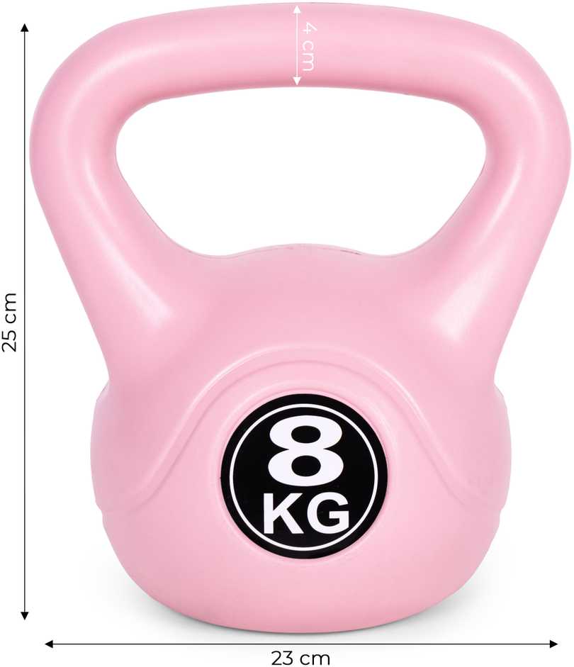 Kettlebell 8kg, treniruoklis, hantelis, svarmuo, rožinis, ModernHome